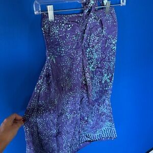 Purple and Green Patterned Dress